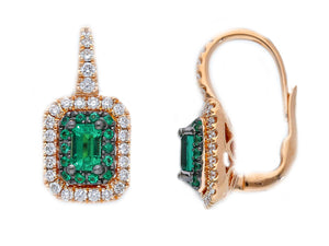 Orecchini oro, diamanti e smeraldi Oralba