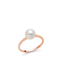 Miluna anello in oro rosa  con perla 7.5/8