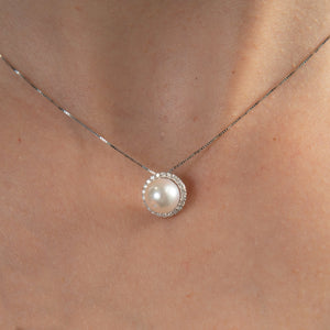Collana Nimei con perla e diamanti
